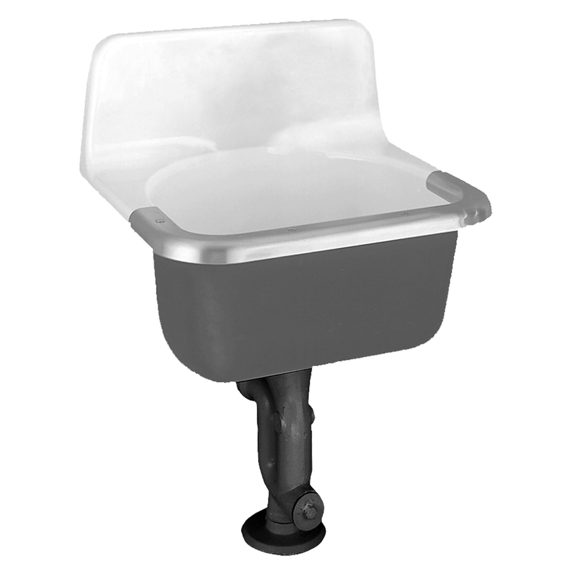 Lakewell™ WallHung Cast Iron Service Sink With Plain Back and Rim Guard